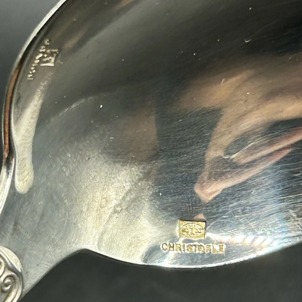 Christofle France Malmaison Vintage Silver Plated Spoon, French Flatware
